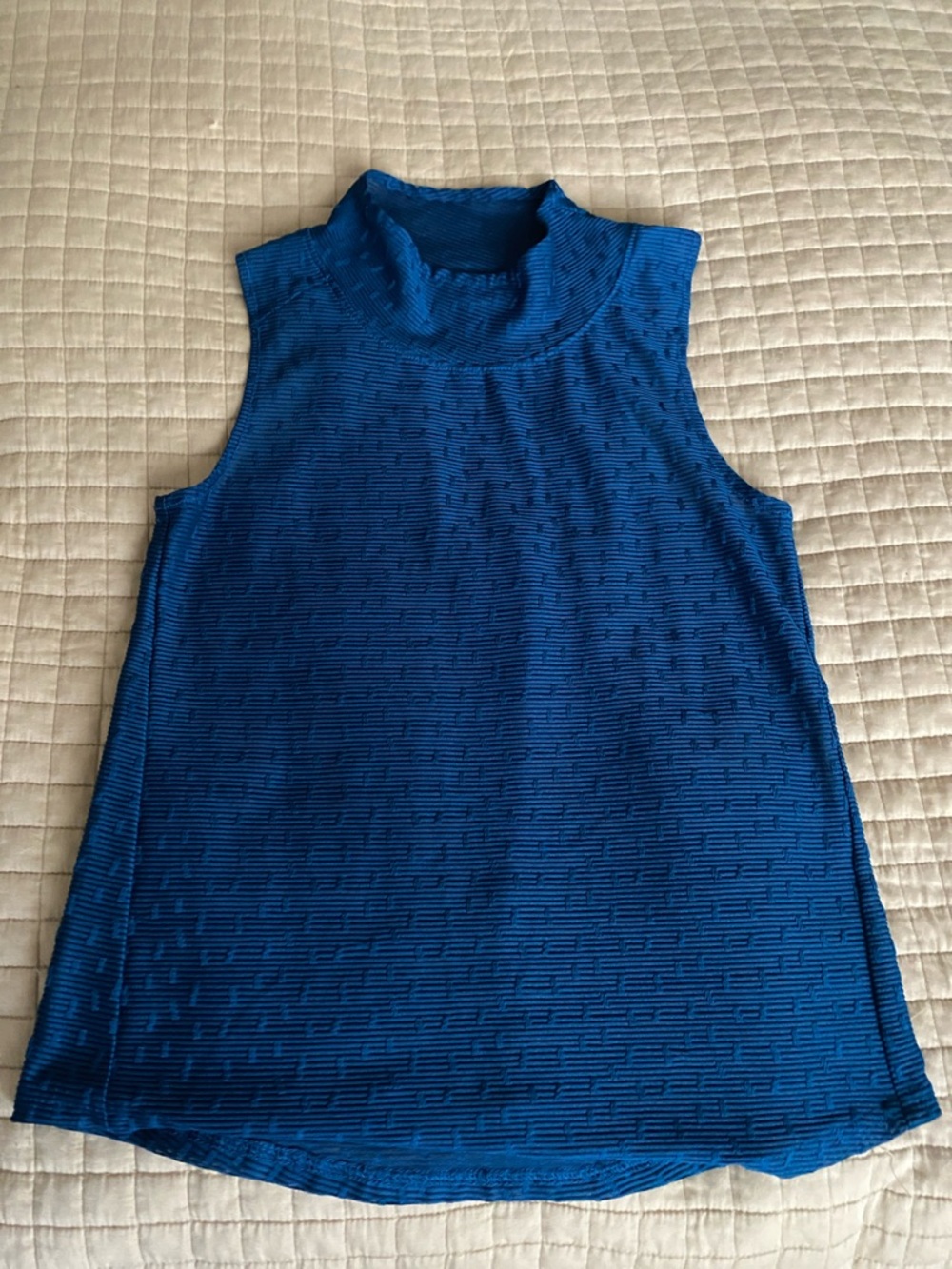 oiselle ink blue Sleeveless Mock Neck Mesh Tank